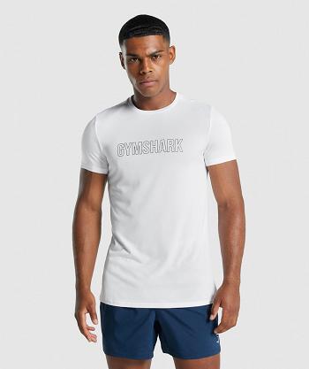 Gymshark Arrival Graficke Muške T Shirts Bijele | HR 2394JPQ